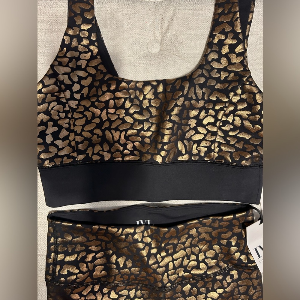 Black and Gold active wear set.